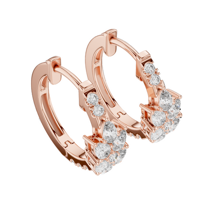 0.17 CT Lab Diamond Pear & Round Cut Earrings | VVS-VS EF CVD Diamonds | 18KT, 14KT, 10KT Gold & 925 Silver | Rose, Yellow, White Gold | Moissanite Option