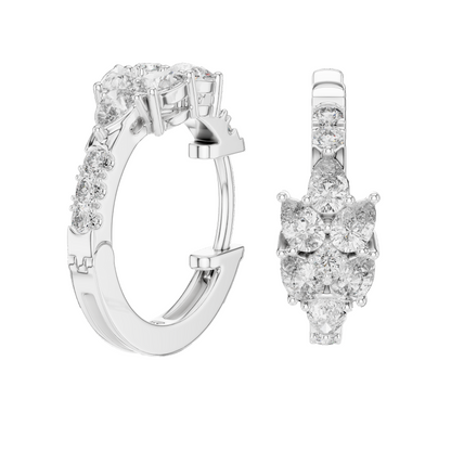 0.17 CT Lab Diamond Pear & Round Cut Earrings | VVS-VS EF CVD Diamonds | 18KT, 14KT, 10KT Gold & 925 Silver | Rose, Yellow, White Gold | Moissanite Option