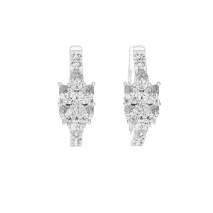 0.17 CT Lab Diamond Pear & Round Cut Earrings | VVS-VS EF CVD Diamonds | 18KT, 14KT, 10KT Gold & 925 Silver | Rose, Yellow, White Gold | Moissanite Option