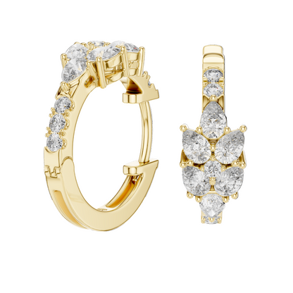 0.17 CT Lab Diamond Pear & Round Cut Earrings | VVS-VS EF CVD Diamonds | 18KT, 14KT, 10KT Gold & 925 Silver | Rose, Yellow, White Gold | Moissanite Option