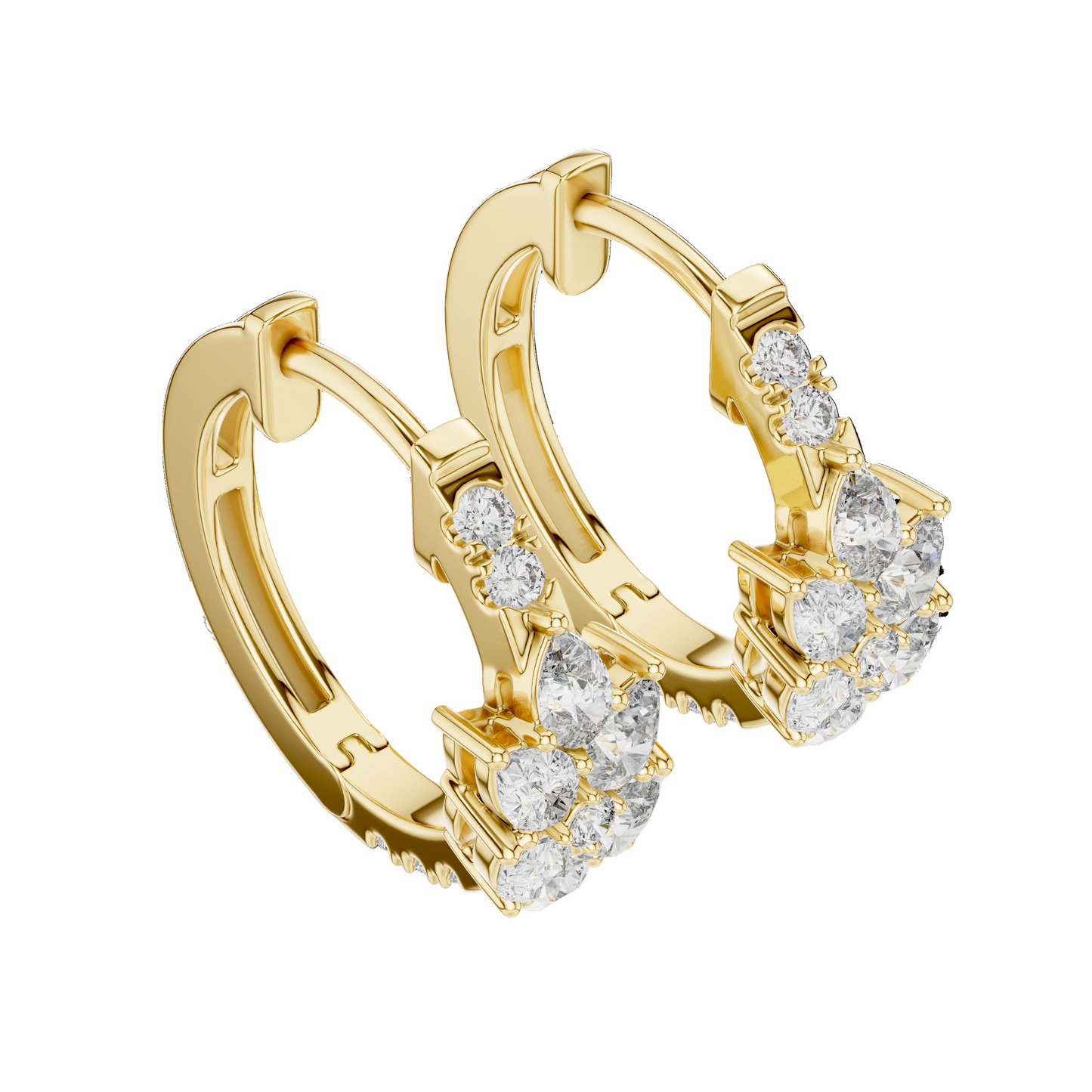 0.17 CT Lab Diamond Pear & Round Cut Earrings | VVS-VS EF CVD Diamonds | 18KT, 14KT, 10KT Gold & 925 Silver | Rose, Yellow, White Gold | Moissanite Option