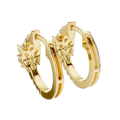 0.17 CT Lab Diamond Pear & Round Cut Earrings | VVS-VS EF CVD Diamonds | 18KT, 14KT, 10KT Gold & 925 Silver | Rose, Yellow, White Gold | Moissanite Option