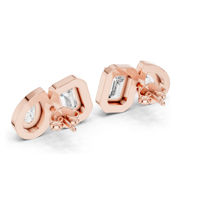 3.906 CT Lab-Grown Diamond Earrings | Cushion and Pear Cut | 18KT, 14KT, 10KT Gold & 925 Silver | Rose, Yellow, White Gold | Luxury Fine Jewelry