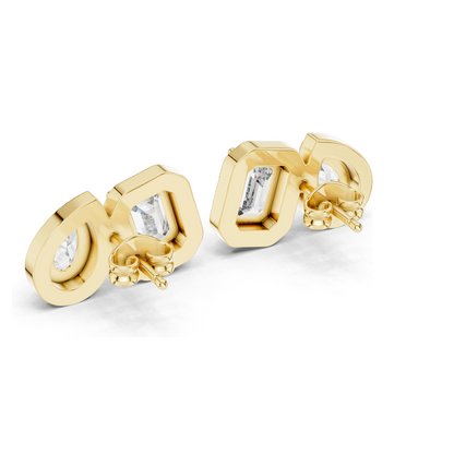 3.906 CT Lab-Grown Diamond Earrings | Cushion and Pear Cut | 18KT, 14KT, 10KT Gold & 925 Silver | Rose, Yellow, White Gold | Luxury Fine Jewelry