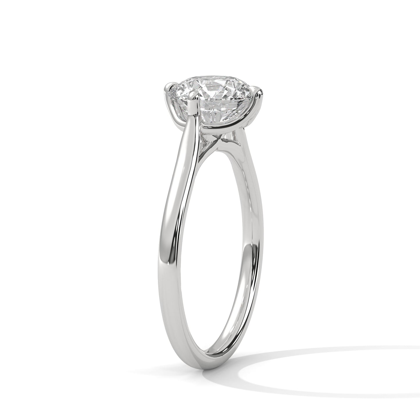 2CT Lab Grown Diamond Solitaire Engagement Ring | VVS Clarity Round Cut |  Solid Gold | Minimalist Lab Diamond Ring | Customizable Gift