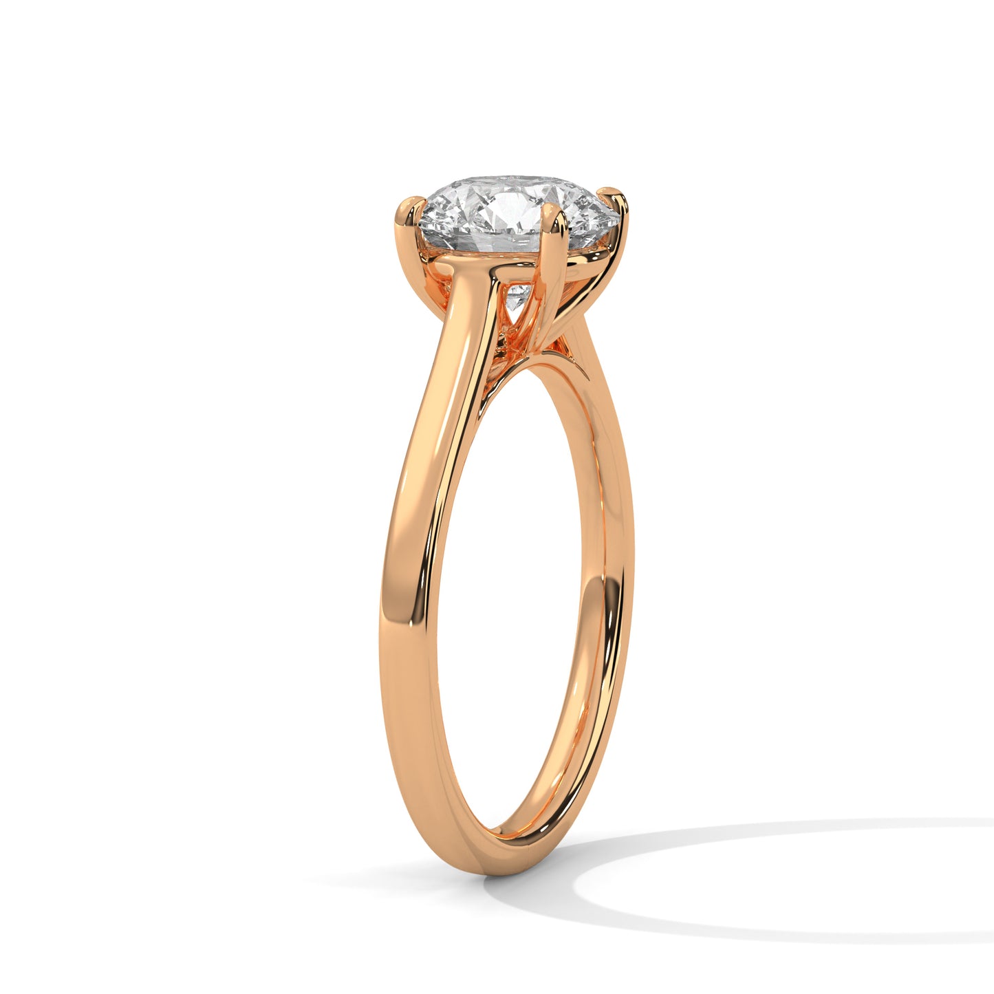 Elegant 2ct Lab Diamond Solitaire Engagement Ring | 14K Yellow, Rose & White Gold | Minimalist Round Cut Proposal Ring | Custom Gold Jewelry