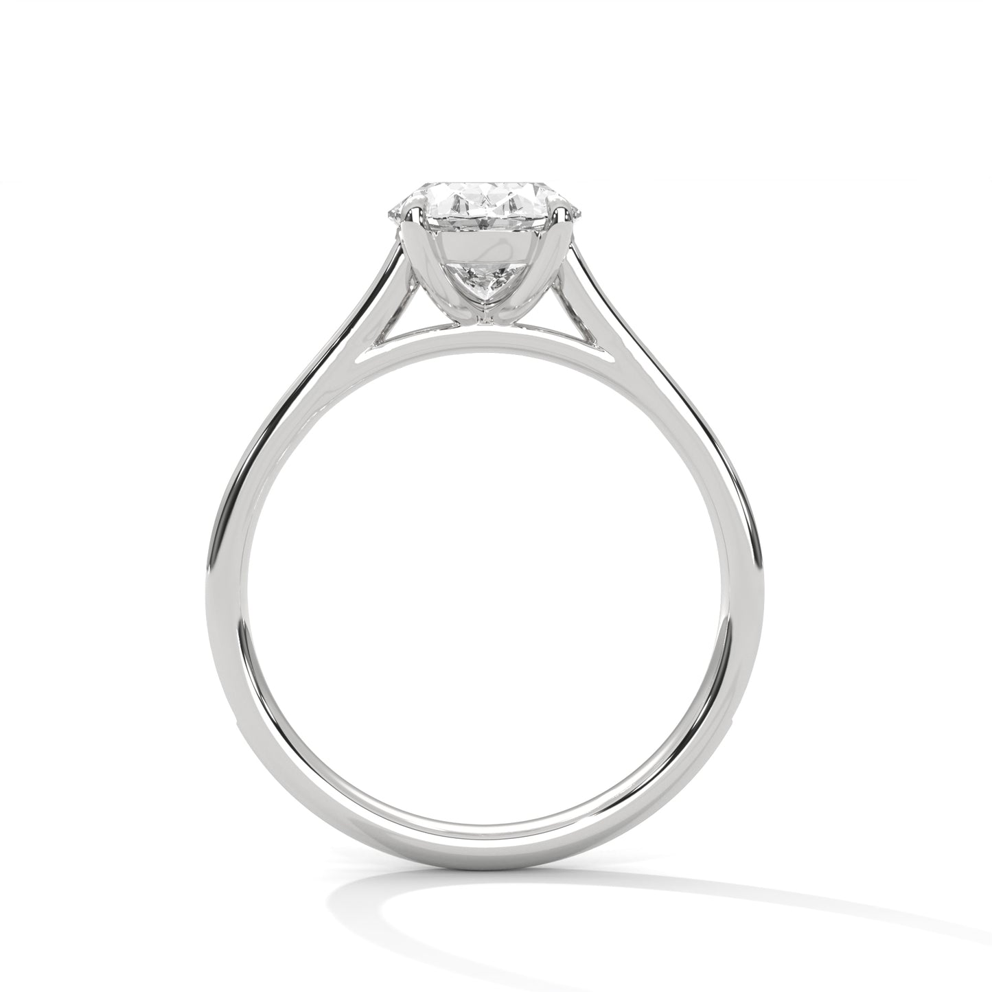 Oval Cut Lab Diamond Engagement Ring – Solitaire with Side Stones – Available in 14K, 18K, 10K Gold & 925 Silver | Custom Gold Colors
