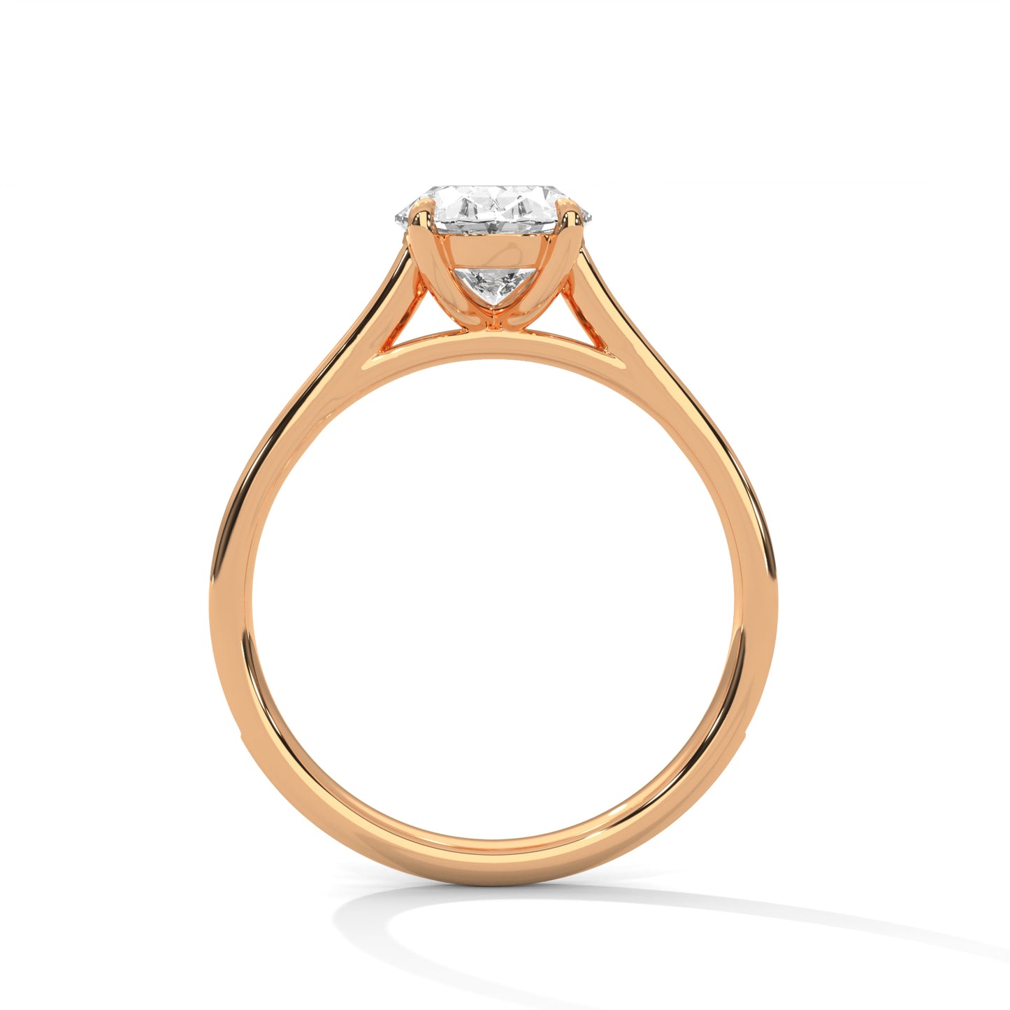 Oval Cut Lab Diamond Engagement Ring – Solitaire with Side Stones – Available in 14K, 18K, 10K Gold & 925 Silver | Custom Gold Colors