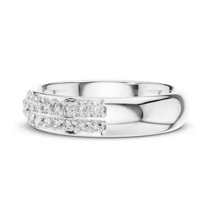 0.54 CT Lab Diamond Pave Band Ring for Women | VVS-VS EF Clarity | Round Brilliant Cut | 18KT, 14KT, 10KT Gold & 925 Silver | Rose, Yellow, White Gold & Moissanite Options