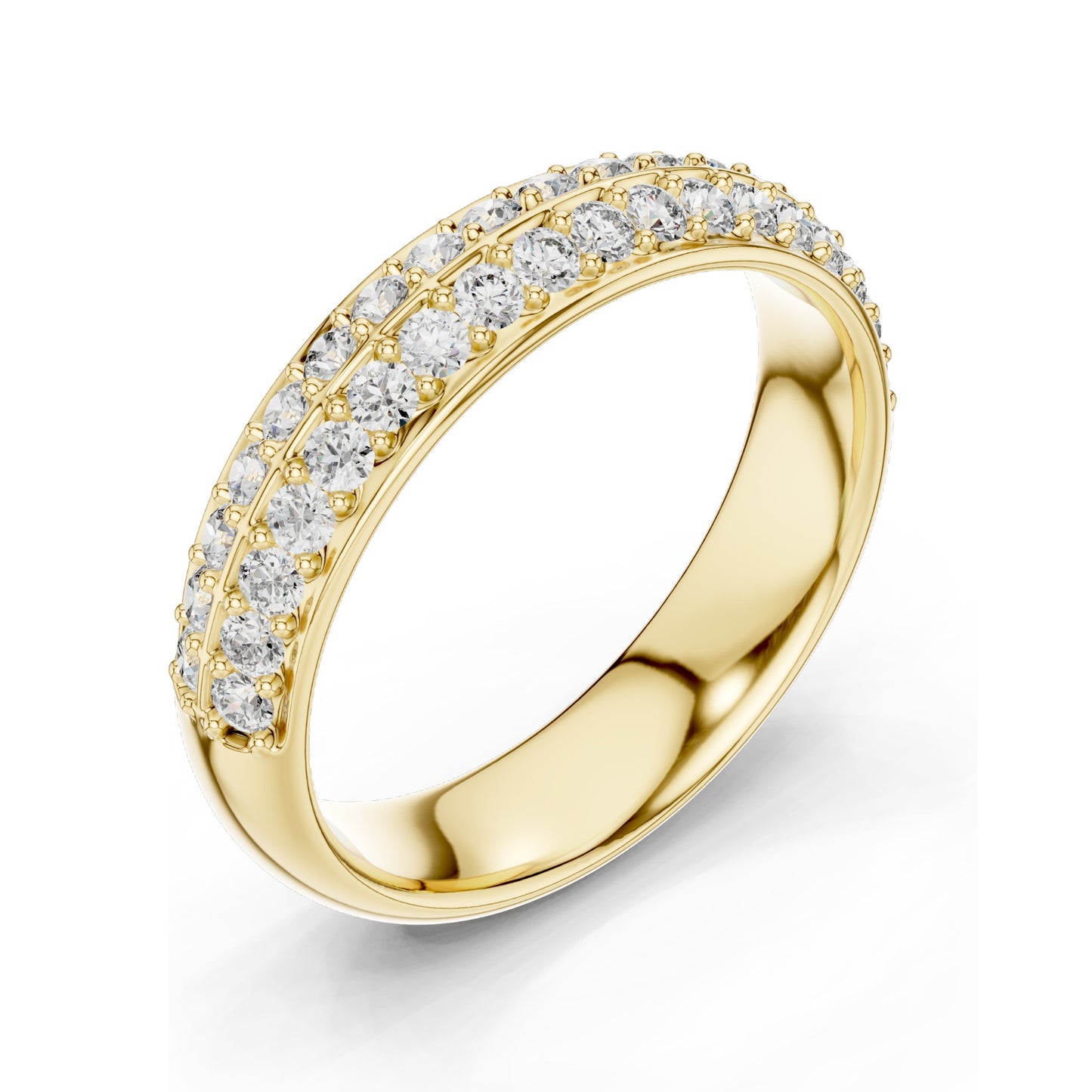0.54 CT Lab Diamond Pave Band Ring for Women | VVS-VS EF Clarity | Round Brilliant Cut | 18KT, 14KT, 10KT Gold & 925 Silver | Rose, Yellow, White Gold & Moissanite Options