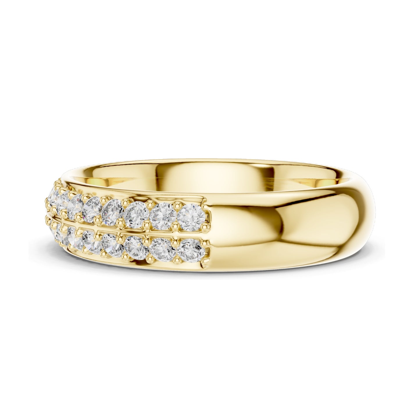0.54 CT Lab Diamond Pave Band Ring for Women | VVS-VS EF Clarity | Round Brilliant Cut | 18KT, 14KT, 10KT Gold & 925 Silver | Rose, Yellow, White Gold & Moissanite Options