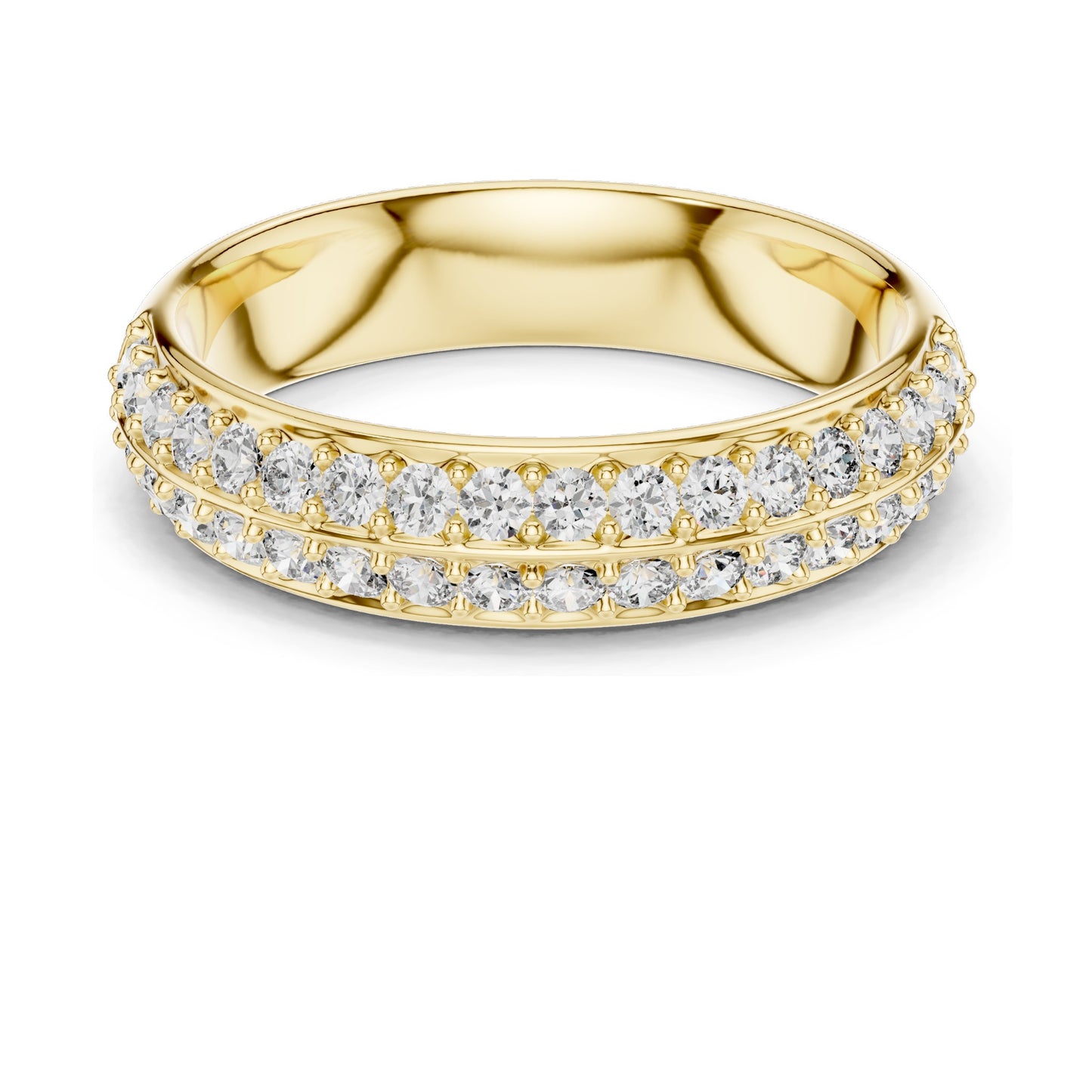 0.54 CT Lab Diamond Pave Band Ring for Women | VVS-VS EF Clarity | Round Brilliant Cut | 18KT, 14KT, 10KT Gold & 925 Silver | Rose, Yellow, White Gold & Moissanite Options