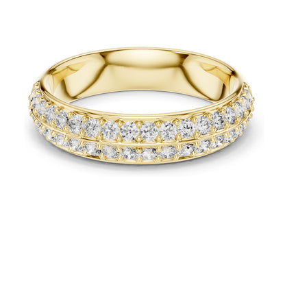 0.54 CT Lab Diamond Pave Band Ring for Women | VVS-VS EF Clarity | Round Brilliant Cut | 18KT, 14KT, 10KT Gold & 925 Silver | Rose, Yellow, White Gold & Moissanite Options