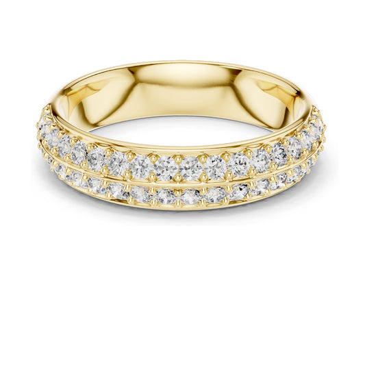 0.54 CT Lab Diamond Pave Band Ring for Women | VVS-VS EF Clarity | Round Brilliant Cut | 18KT, 14KT, 10KT Gold & 925 Silver | Rose, Yellow, White Gold & Moissanite Options