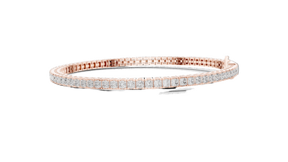 4.56 CT Lab Diamond Tennis Bracelet | Princess Cut & Moissanite | 10KT, 14KT, 18KT Gold & 925 Silver | Rose, Yellow, White Gold Options | Luxury Gift for Her