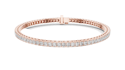 4.56 CT Lab Diamond Tennis Bracelet | Princess Cut & Moissanite | 10KT, 14KT, 18KT Gold & 925 Silver | Rose, Yellow, White Gold Options | Luxury Gift for Her