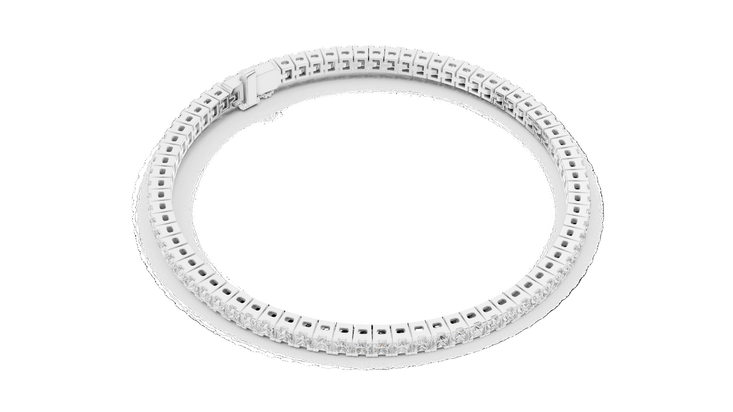 4.56 CT Lab Diamond Tennis Bracelet | Princess Cut & Moissanite | 10KT, 14KT, 18KT Gold & 925 Silver | Rose, Yellow, White Gold Options | Luxury Gift for Her