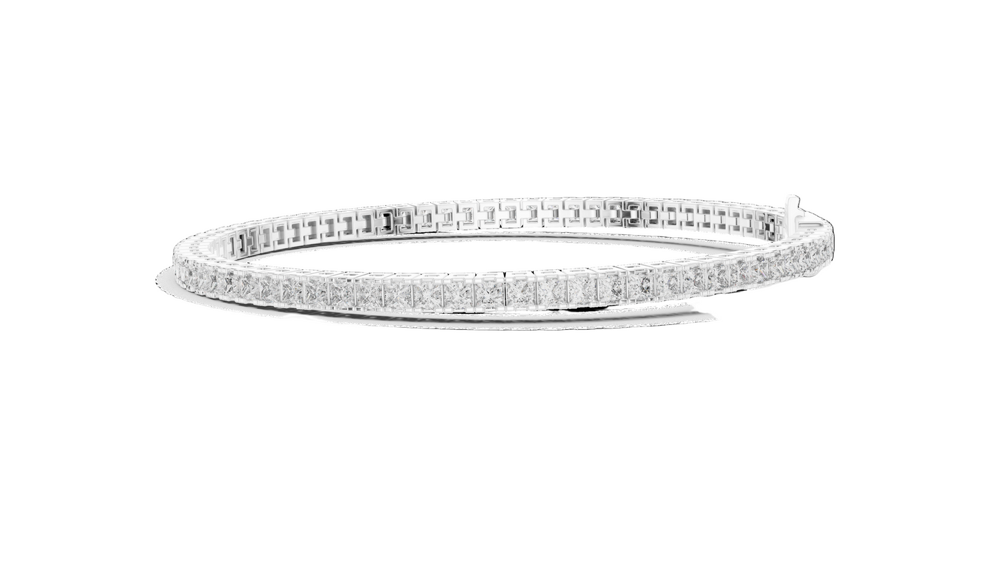 4.56 CT Lab Diamond Tennis Bracelet | Princess Cut & Moissanite | 10KT, 14KT, 18KT Gold & 925 Silver | Rose, Yellow, White Gold Options | Luxury Gift for Her