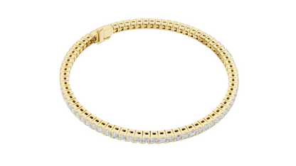 4.56 CT Lab Diamond Tennis Bracelet | Princess Cut & Moissanite | 10KT, 14KT, 18KT Gold & 925 Silver | Rose, Yellow, White Gold Options | Luxury Gift for Her