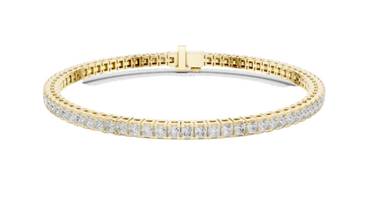 4.56 CT Lab Diamond Tennis Bracelet | Princess Cut & Moissanite | 10KT, 14KT, 18KT Gold & 925 Silver | Rose, Yellow, White Gold Options | Luxury Gift for Her
