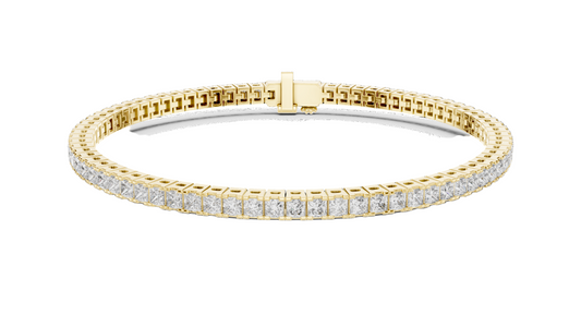 4.56 CT Lab Diamond Tennis Bracelet | Princess Cut & Moissanite | 10KT, 14KT, 18KT Gold & 925 Silver | Rose, Yellow, White Gold Options | Luxury Gift for Her