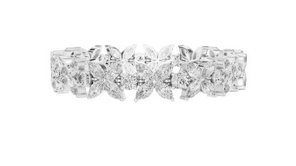 14.05 CT Lab Diamond Flower Bracelet | VVS-VS-EF CVD Diamonds | 18KT, 14KT, 10KT Gold & 925 Silver | Moissanite & Brilliant Marquise Cut | Rose, Yellow, White Gold Options