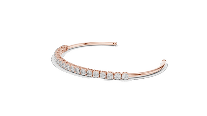 2.31 CT Lab Diamond Tennis Bangle Bracelet | Round Brilliant Cut | 10KT, 14KT, 18KT Gold & 925 Silver | Rose, Yellow, White Gold Options | Luxury Fine Jewelry