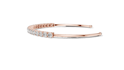 2.31 CT Lab Diamond Tennis Bangle Bracelet | Round Brilliant Cut | 10KT, 14KT, 18KT Gold & 925 Silver | Rose, Yellow, White Gold Options | Luxury Fine Jewelry