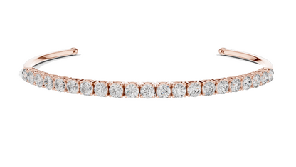 2.31 CT Lab Diamond Tennis Bangle Bracelet | Round Brilliant Cut | 10KT, 14KT, 18KT Gold & 925 Silver | Rose, Yellow, White Gold Options | Luxury Fine Jewelry