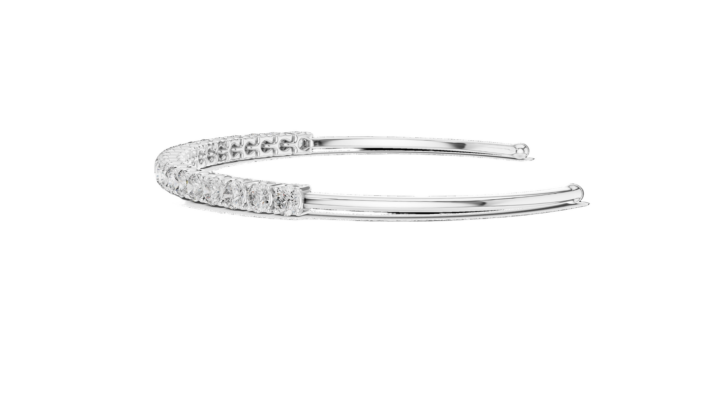 2.31 CT Lab Diamond Tennis Bangle Bracelet | Round Brilliant Cut | 10KT, 14KT, 18KT Gold & 925 Silver | Rose, Yellow, White Gold Options | Luxury Fine Jewelry