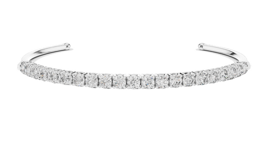 2.31 CT Lab Diamond Tennis Bangle Bracelet | Round Brilliant Cut | 10KT, 14KT, 18KT Gold & 925 Silver | Rose, Yellow, White Gold Options | Luxury Fine Jewelry