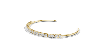 2.31 CT Lab Diamond Tennis Bangle Bracelet | Round Brilliant Cut | 10KT, 14KT, 18KT Gold & 925 Silver | Rose, Yellow, White Gold Options | Luxury Fine Jewelry