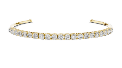 2.31 CT Lab Diamond Tennis Bangle Bracelet | Round Brilliant Cut | 10KT, 14KT, 18KT Gold & 925 Silver | Rose, Yellow, White Gold Options | Luxury Fine Jewelry