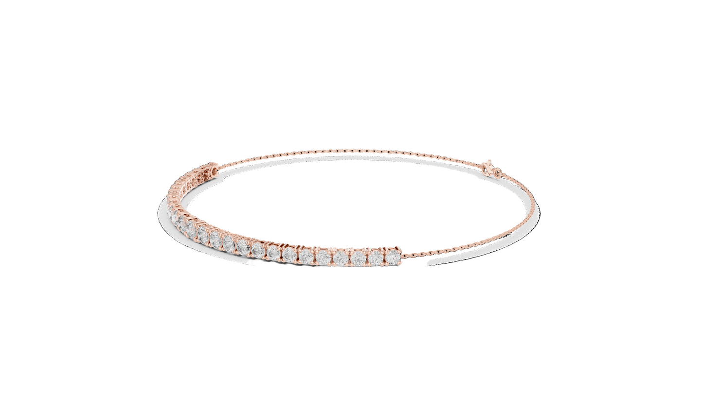 8.06 CT Lab Diamond Tennis Bracelet | Round Brilliant Cut | 10KT, 14KT, 18KT Gold & 925 Silver | Rose, Yellow, White Gold | Luxury Fine Jewelry