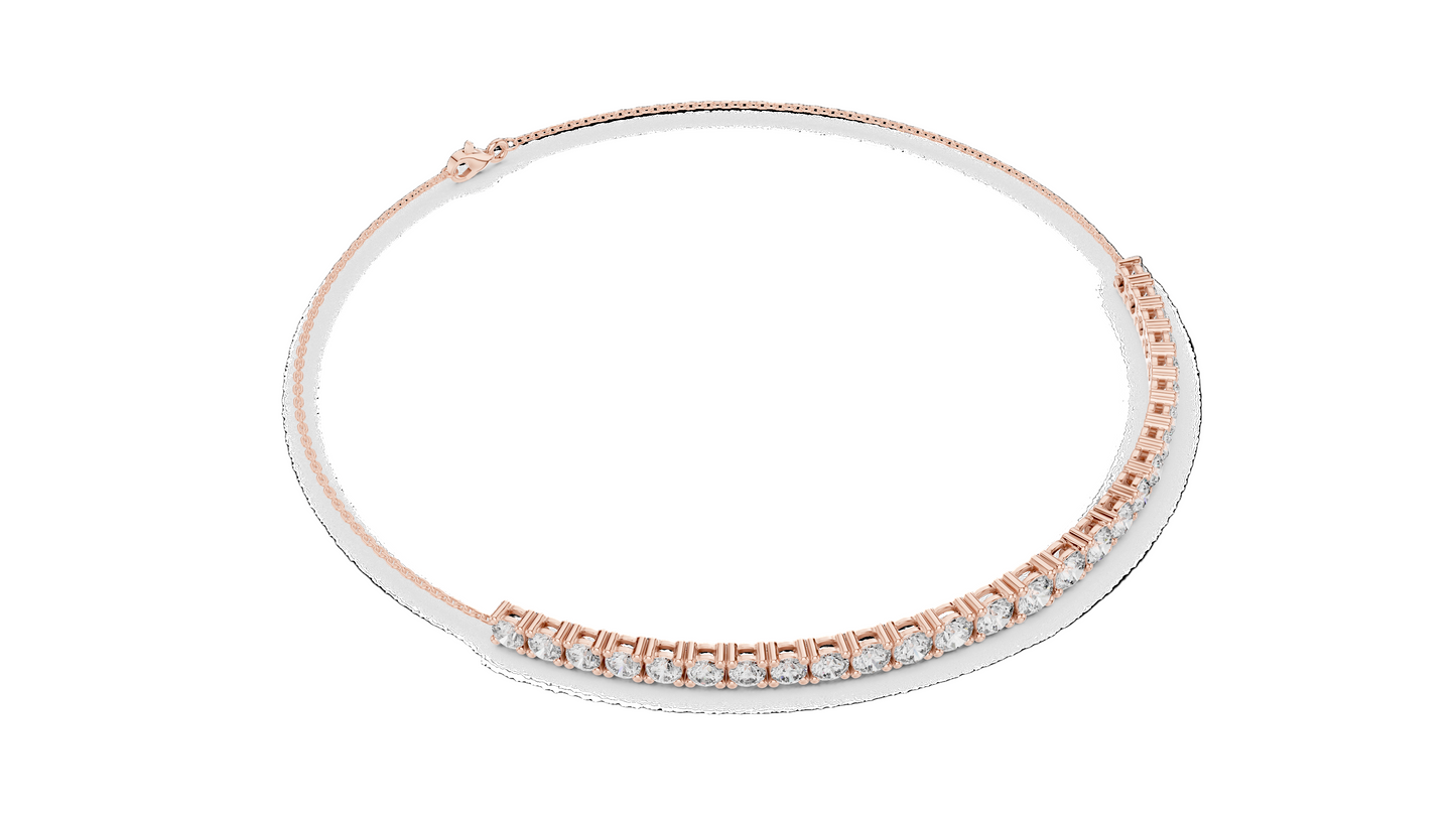 8.06 CT Lab Diamond Tennis Bracelet | Round Brilliant Cut | 10KT, 14KT, 18KT Gold & 925 Silver | Rose, Yellow, White Gold | Luxury Fine Jewelry