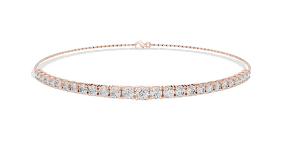 8.06 CT Lab Diamond Tennis Bracelet | Round Brilliant Cut | 10KT, 14KT, 18KT Gold & 925 Silver | Rose, Yellow, White Gold | Luxury Fine Jewelry