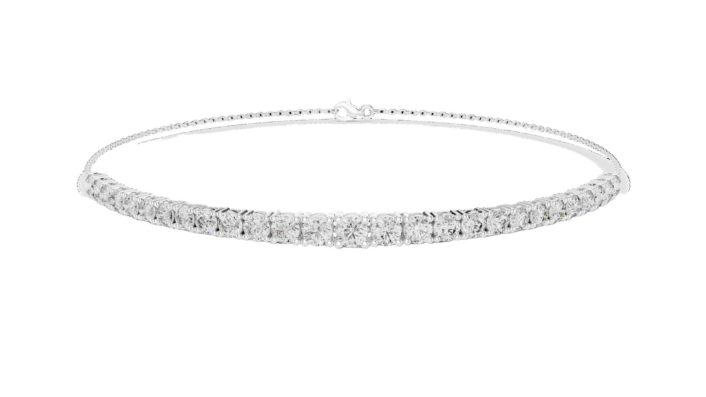 8.06 CT Lab Diamond Tennis Bracelet | Round Brilliant Cut | 10KT, 14KT, 18KT Gold & 925 Silver | Rose, Yellow, White Gold | Luxury Fine Jewelry