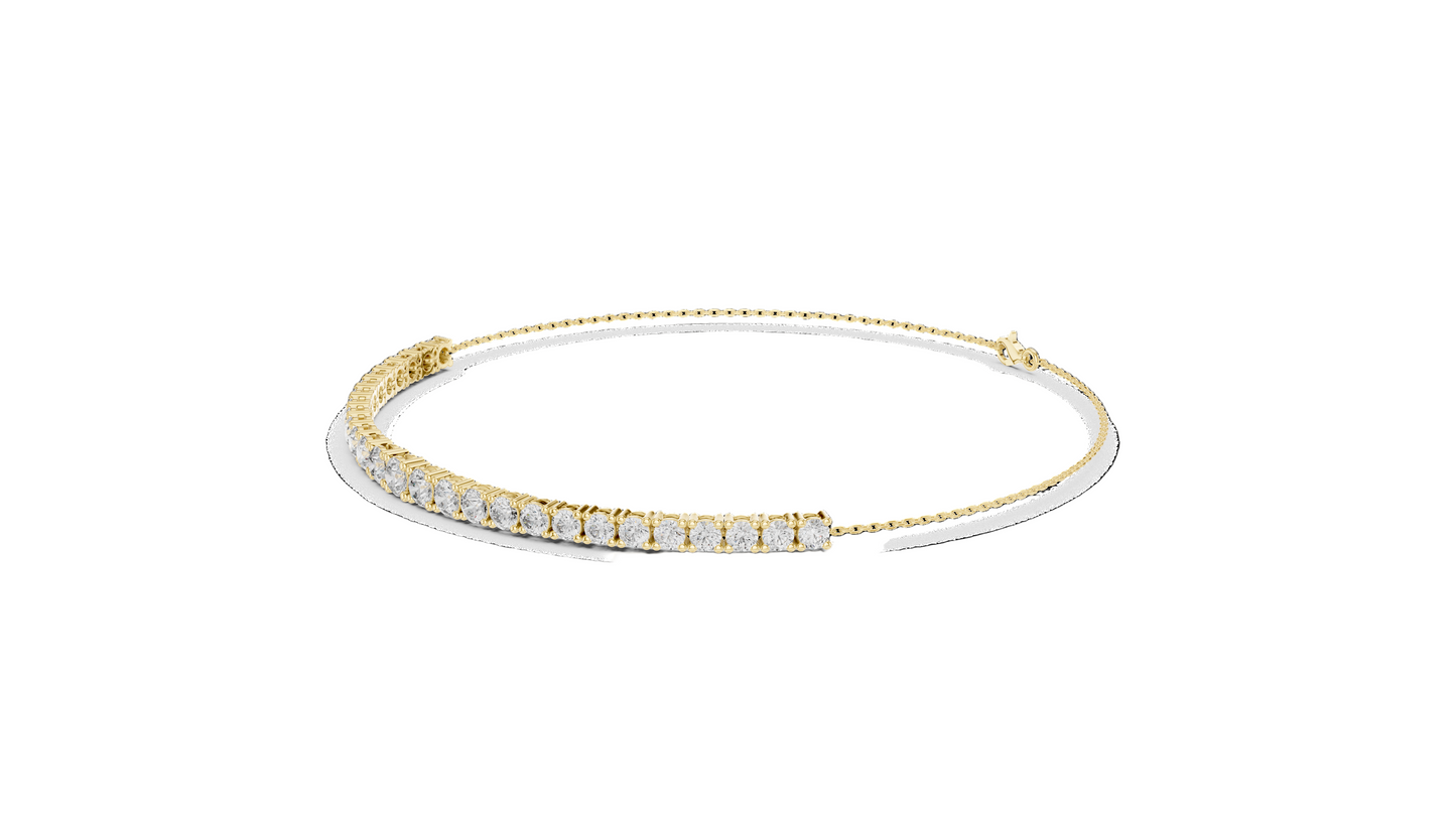 8.06 CT Lab Diamond Tennis Bracelet | Round Brilliant Cut | 10KT, 14KT, 18KT Gold & 925 Silver | Rose, Yellow, White Gold | Luxury Fine Jewelry