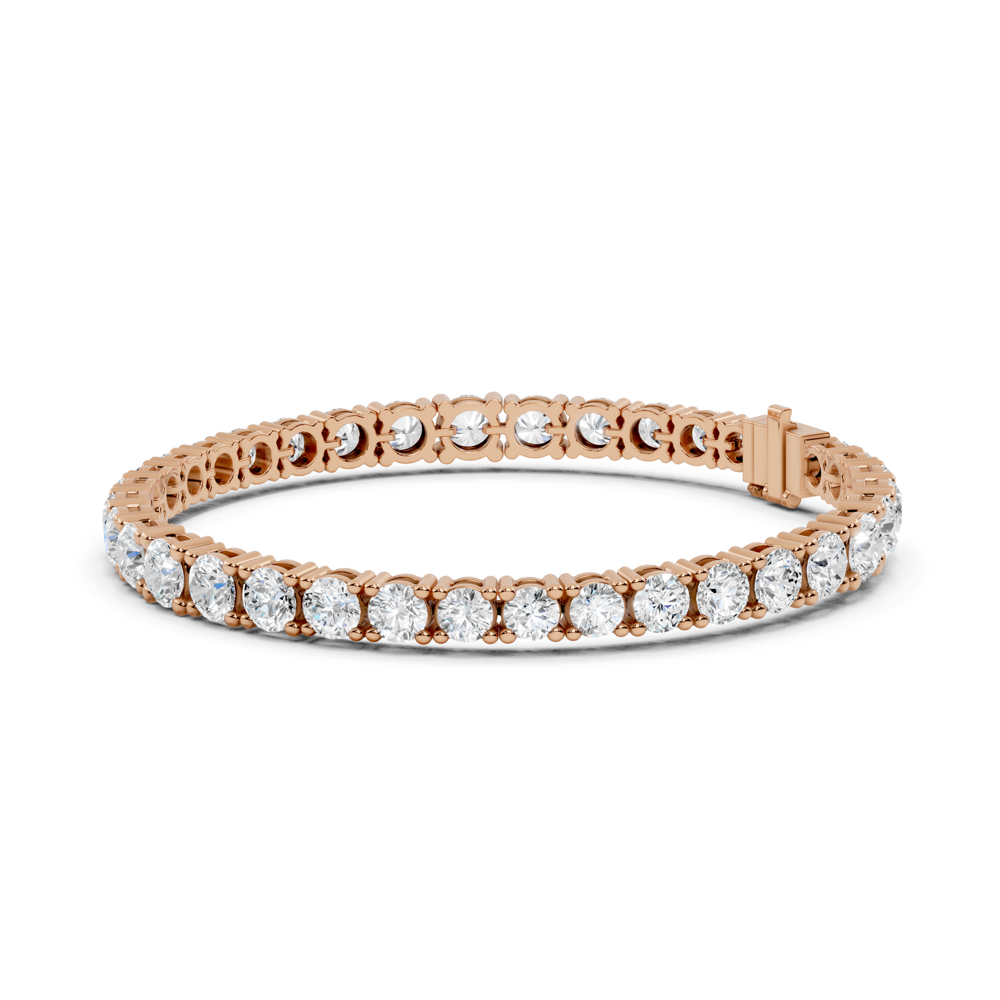 13.198 CT Lab Grown VVS-VS EF CVD Diamond Tennis Bracelet | Round Brilliant Cut | 18KT, 14KT, 10KT Gold & 925 Silver | Rose, Yellow, White Gold Options | Luxury Fine Jewelry