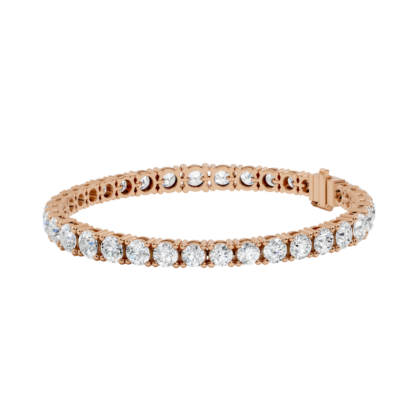 13.20 CT Lab Diamond Tennis Bracelet | Round Brilliant Cut | 18KT, 14KT, 10KT Gold & 925 Silver | Rose, Yellow, White Gold | Luxury Fine Jewelry for Her