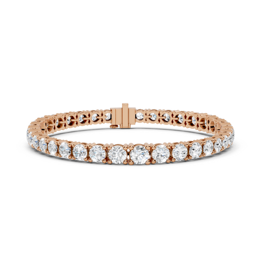 13.198 CT Lab Grown VVS-VS EF CVD Diamond Tennis Bracelet | Round Brilliant Cut | 18KT, 14KT, 10KT Gold & 925 Silver | Rose, Yellow, White Gold Options | Luxury Fine Jewelry