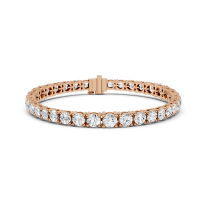 13.198 CT Lab Grown VVS-VS EF CVD Diamond Tennis Bracelet | Round Brilliant Cut | 18KT, 14KT, 10KT Gold & 925 Silver | Rose, Yellow, White Gold Options | Luxury Fine Jewelry