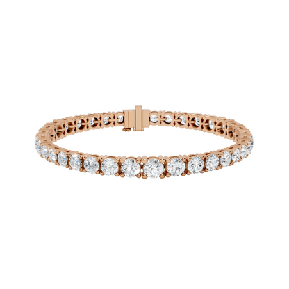 13.20 CT Lab Diamond Tennis Bracelet | Round Brilliant Cut | 18KT, 14KT, 10KT Gold & 925 Silver | Rose, Yellow, White Gold | Luxury Fine Jewelry for Her