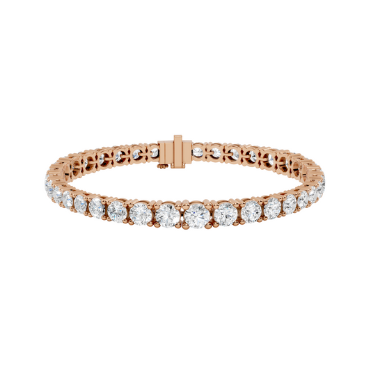 13.20 CT Lab Diamond Tennis Bracelet | Round Brilliant Cut | 18KT, 14KT, 10KT Gold & 925 Silver | Rose, Yellow, White Gold | Luxury Fine Jewelry for Her