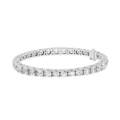 13.20 CT Lab Diamond Tennis Bracelet | Round Brilliant Cut | 18KT, 14KT, 10KT Gold & 925 Silver | Rose, Yellow, White Gold | Luxury Fine Jewelry for Her