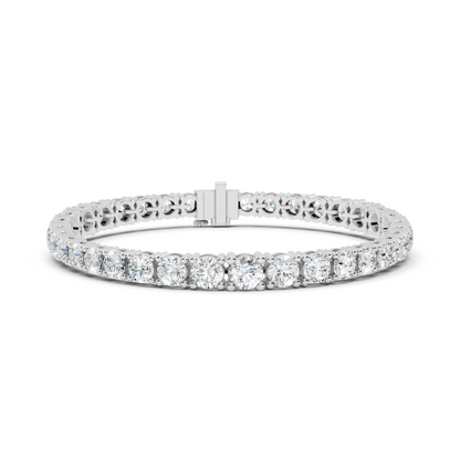 13.198 CT Lab Grown VVS-VS EF CVD Diamond Tennis Bracelet | Round Brilliant Cut | 18KT, 14KT, 10KT Gold & 925 Silver | Rose, Yellow, White Gold Options | Luxury Fine Jewelry