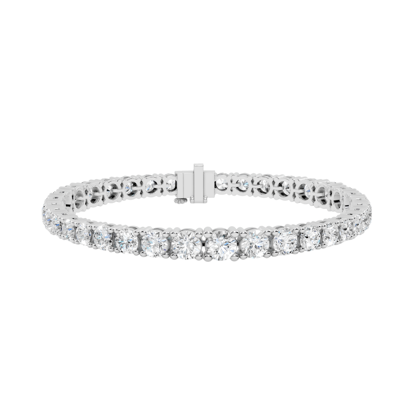 13.20 CT Lab Diamond Tennis Bracelet | Round Brilliant Cut | 18KT, 14KT, 10KT Gold & 925 Silver | Rose, Yellow, White Gold | Luxury Fine Jewelry for Her