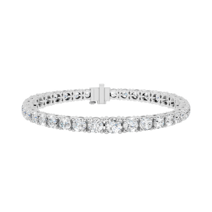 13.20 CT Lab Diamond Tennis Bracelet | Round Brilliant Cut | 18KT, 14KT, 10KT Gold & 925 Silver | Rose, Yellow, White Gold | Luxury Fine Jewelry for Her