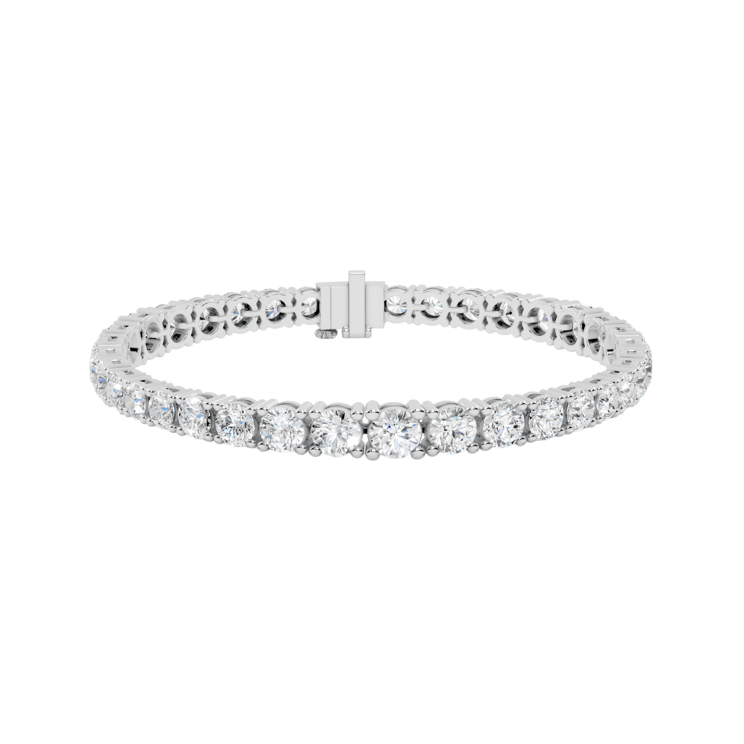 13.20 CT Lab Diamond Tennis Bracelet | Round Brilliant Cut | 18KT, 14KT, 10KT Gold & 925 Silver | Rose, Yellow, White Gold | Luxury Fine Jewelry for Her
