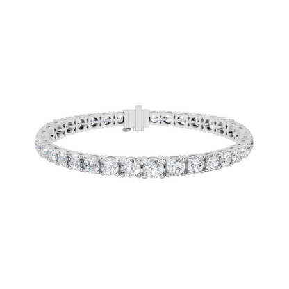 13.20 CT Lab Diamond Tennis Bracelet | Round Brilliant Cut | 18KT, 14KT, 10KT Gold & 925 Silver | Rose, Yellow, White Gold | Luxury Fine Jewelry for Her
